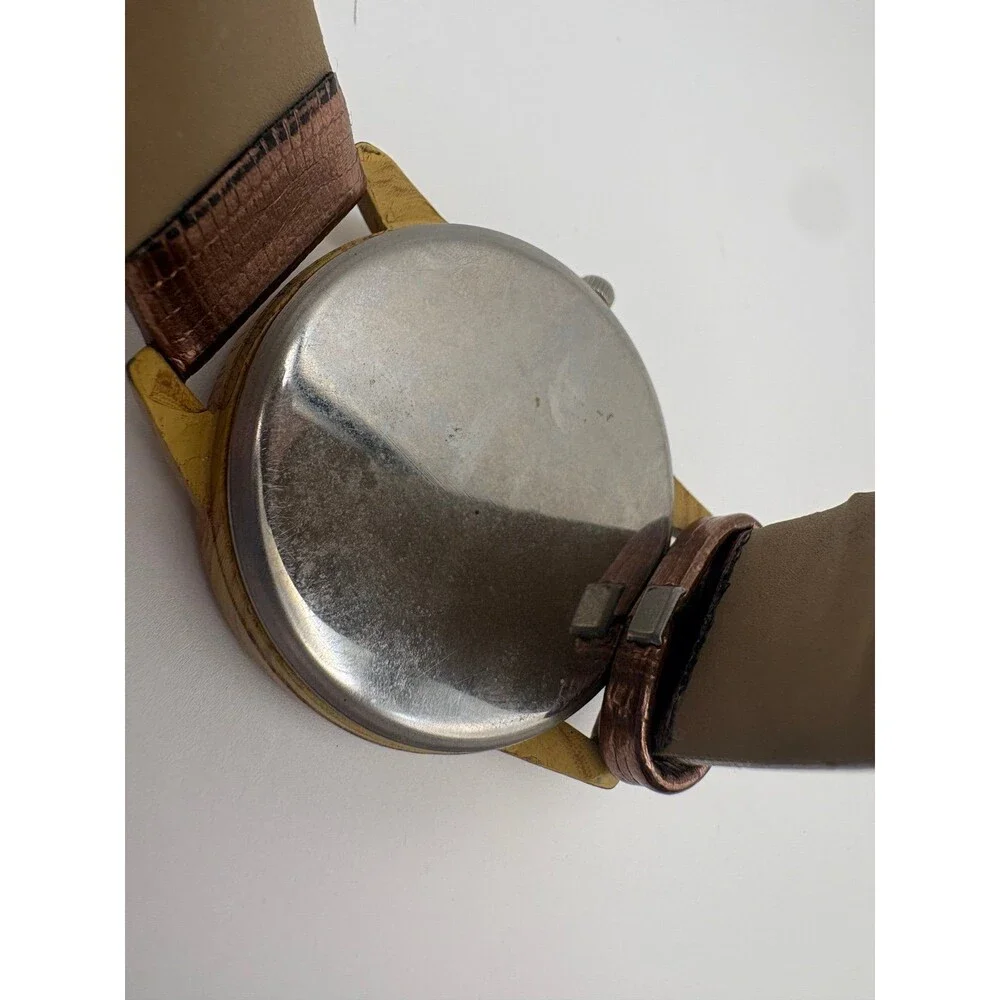 Yizhou Lian Fa Quartz Watch Wood Look F-365 Brown Strap
